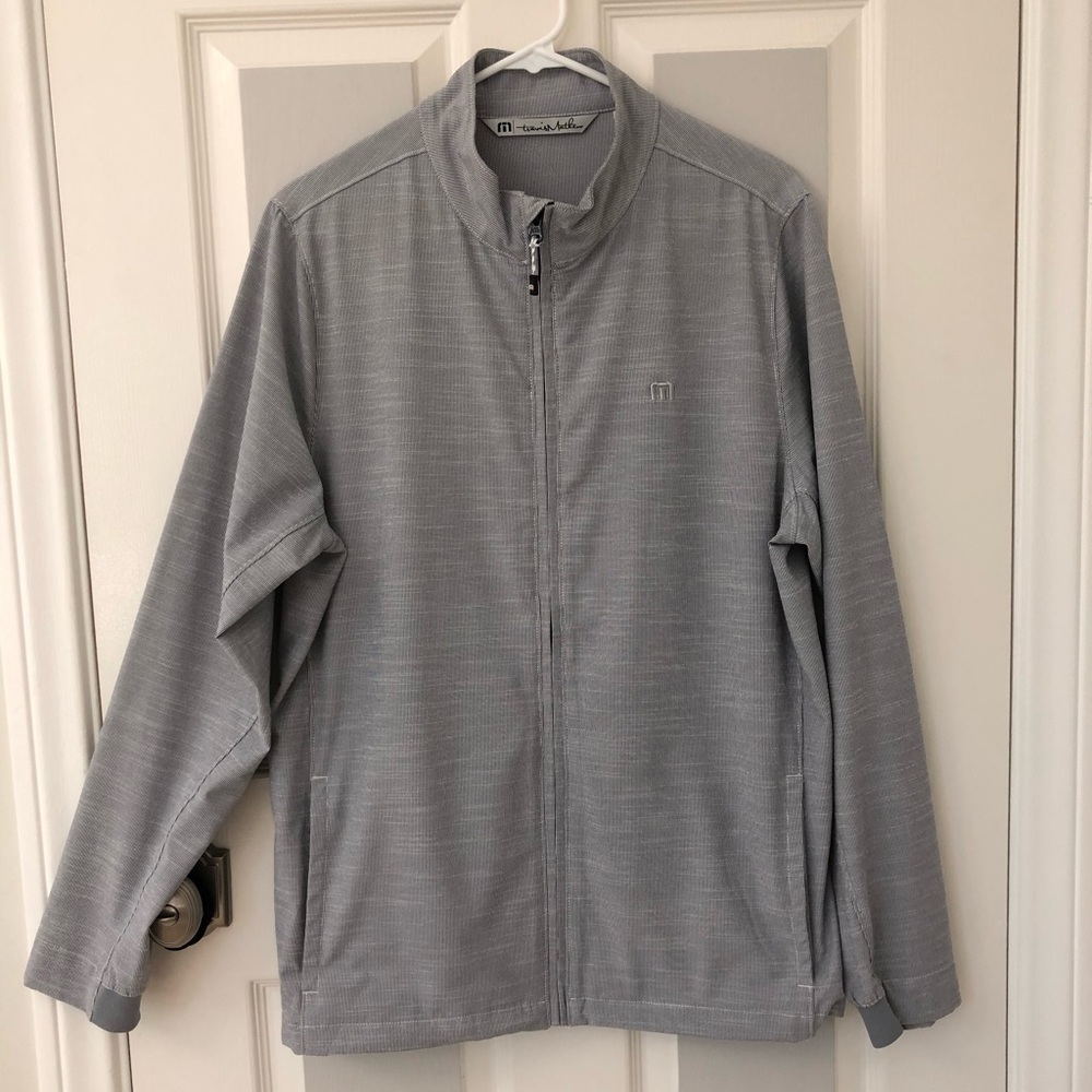 TRAVIS MATHEW gray zip up jacket; Medium;